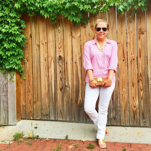 J. Crew 2 Perfect Shirt Pink Gingham Check Button Up - Picture 4 of 8